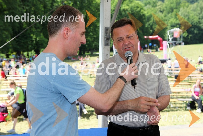Igor E. Bergant, novinar in Zoran Jankovič, župan mestne občine Ljubljana5. DM tek za ženske