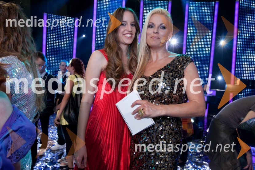 Tina Drole, finalistka oddaje Slovenija ima talent in Lucienne Lončina, članica žirijeSlovenija ima talent, finale - Lina Kuduzovič je velika zmagovalka