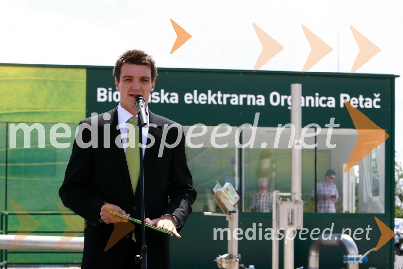 Mitja Šeško, povezovalec prireditveOdprtje bioplinske elektrarne Organica - Petač