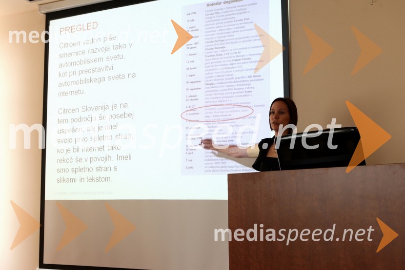 Anja Škerjanc, odgovorna za internet pri Citroën Slovenija d.o.o.Citroën Slovenija d.o.o., novinarska konferenca