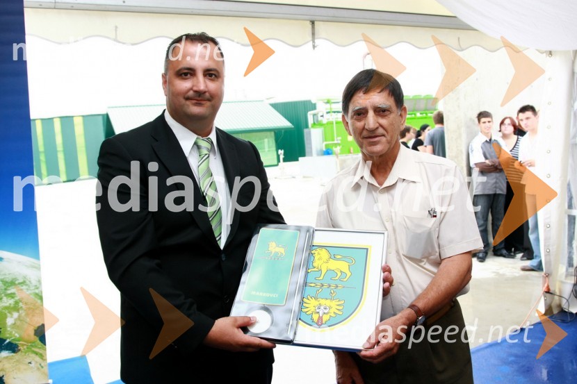 Miran Vargazon, lastnik in direktor bioplinske elektrarne Organica - Vargazon 1 in Franc Kekec, župan občine MarkovciOdprtje - Bioplinska elektrarna Organica - Vargazon 1