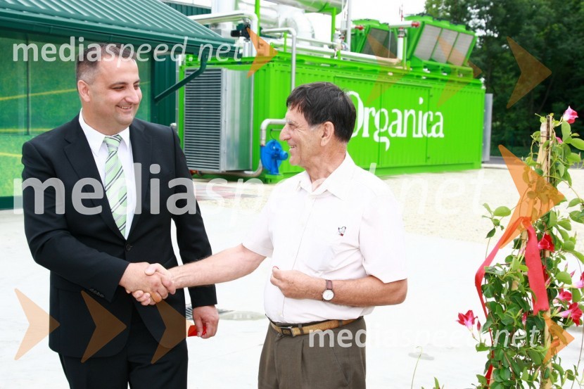 Miran Vargazon, lastnik in direktor bioplinske elektrarne Organica - Vargazon 1 in Franc Kekec, župan občine MarkovciOdprtje - Bioplinska elektrarna Organica - Vargazon 1