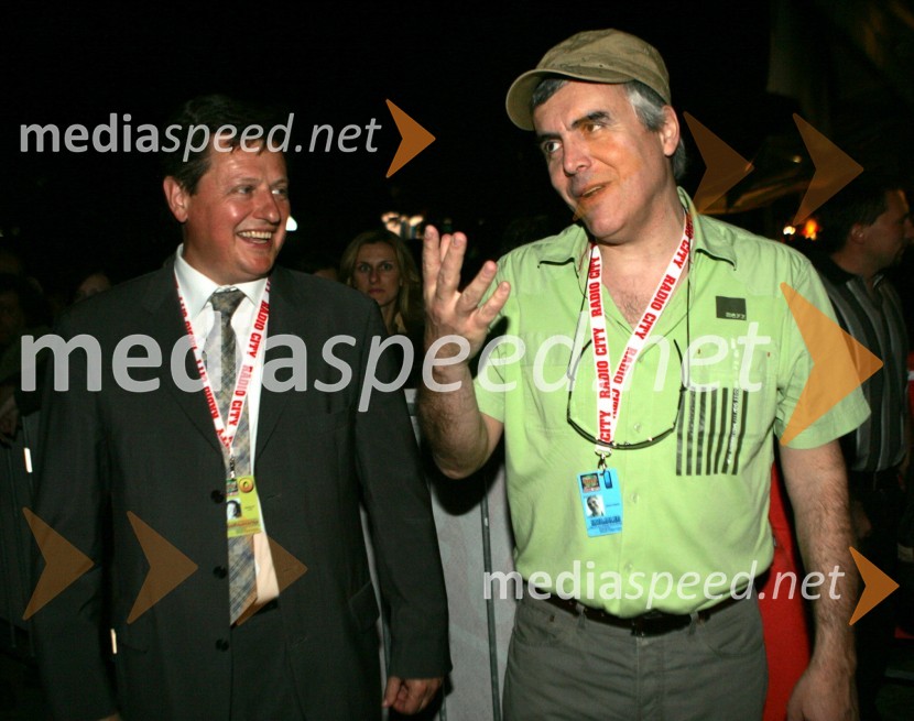 Gregor Pivec, direktor Splošne bolnišnice Maribor in Zoran Predin, pevecRadio City koncert