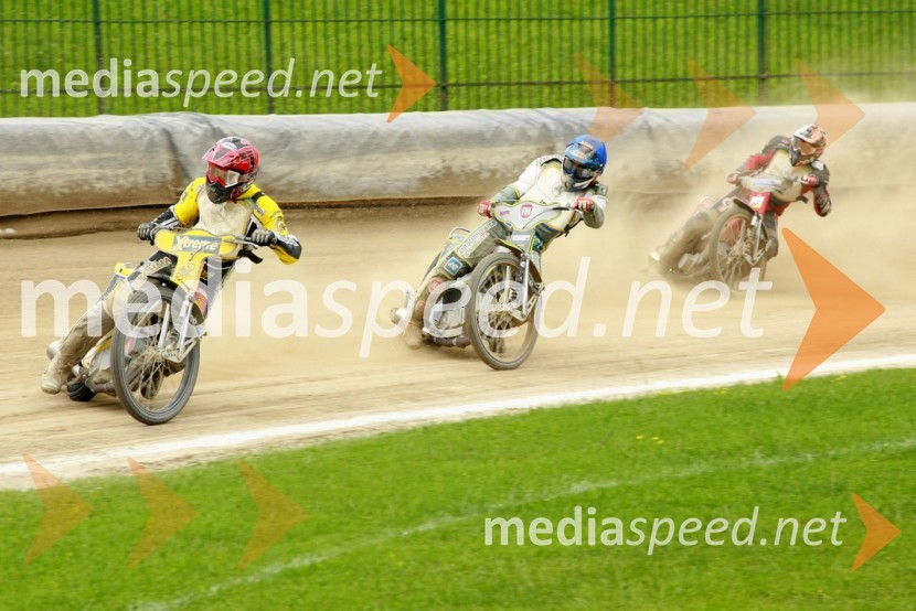 Rafal Trojanowski, Poljska, Aleš Kraljič, Slovenija in Guglielmo Franchetti, ItalijaSpeedway, Evropsko prvenstvo posameznikov, polfinale 1