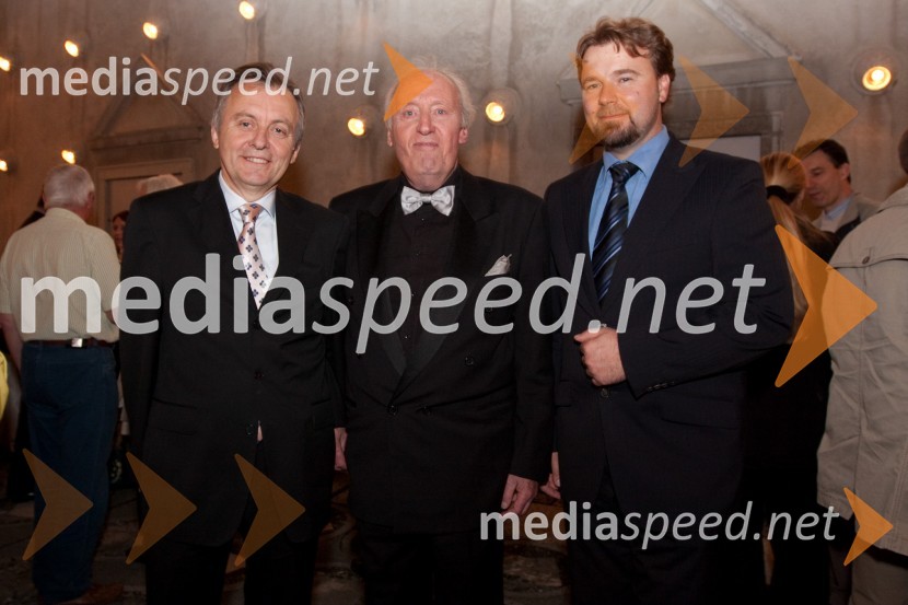 Anton Guzej, v.d. generalni direktor RTV Slovenija, Mojmir Sepe, skladatelj  in Jože Možina, direktor TV SlovenijaPoletna noč 2010, koncert v čast Mojmiru Sepetu
