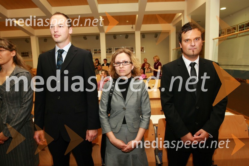 Dr. Matej Rajh, Fakulteta za strojništvo Univerze v Mariboru, dr. Mojca Božič, Fakulteta za strojništvo Univerze v Mariboru in dr. Zoran Mandžuka, Fakulteta za kemijo in kemijsko tehnologijo Univerze v MariboruUniverza v Mariboru: Promocija doktorjev znanosti, junij 2010