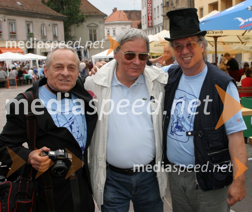 Smiljan Pušenjak, fotografska legenda ter Jože Pogačnik, režiser in Žarko Petan, najstarejša člana prve generacije Ezlek iz leta 1948Ezl ek, 3. srečanje