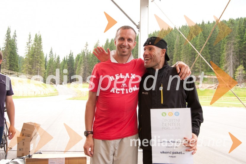 Jani Klemenčič, nekdanji veslač, organizator koelsarskega vzpona in Jure Robič, zmagovalec ultramaratonske dirke RAAM1. Žurnalov kolesarski vzpon na Pokljuko