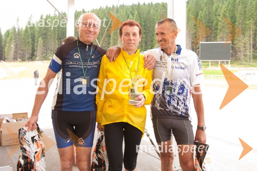 Zmagovalka mešana trojka: ekipa Masters: Slavko Svetličič, Boža Torkar in Borut Torkar1. Žurnalov kolesarski vzpon na Pokljuko