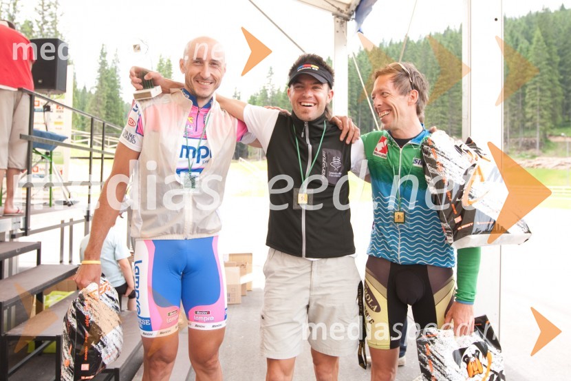 	Zmagovalna moška trojka: Grega Korošec-Koko, Matjaž Mikloša-Mike in Aleš Udovič-Ale1. Žurnalov kolesarski vzpon na Pokljuko