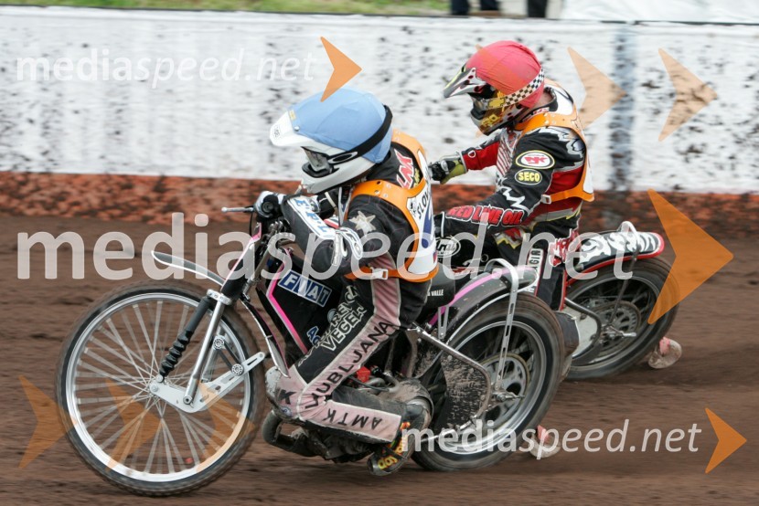 Jernej Kolenko (Slovenija) in Billy Janirro (ZDA)SPEEDWAY, svetovno prvenstvo ekip Miškolc, Madžarska