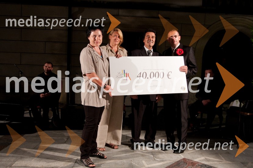 Simona Simon, Ada Požeg, Andrej Kocman, župan občine Kozje in Bojan Brank, predsednik Lions kluba IlirijaKresna noč 2010