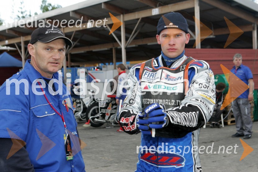Franc Kalin (trener) in Matej Žagar (Slovenija)SPEEDWAY GRAND PRIX, VN Švedske 2006, dirka