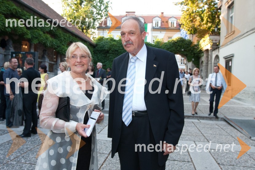 Tomaž Habe, skladatelj, pedagog in dirigent s soprogoMahler v Ljubljani, otvoritev Festivala Ljubljana 2010