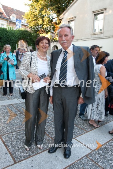 Dr. France Arhar, predsednik uprave UniCredit Bank s soprogoMahler v Ljubljani, otvoritev Festivala Ljubljana 2010