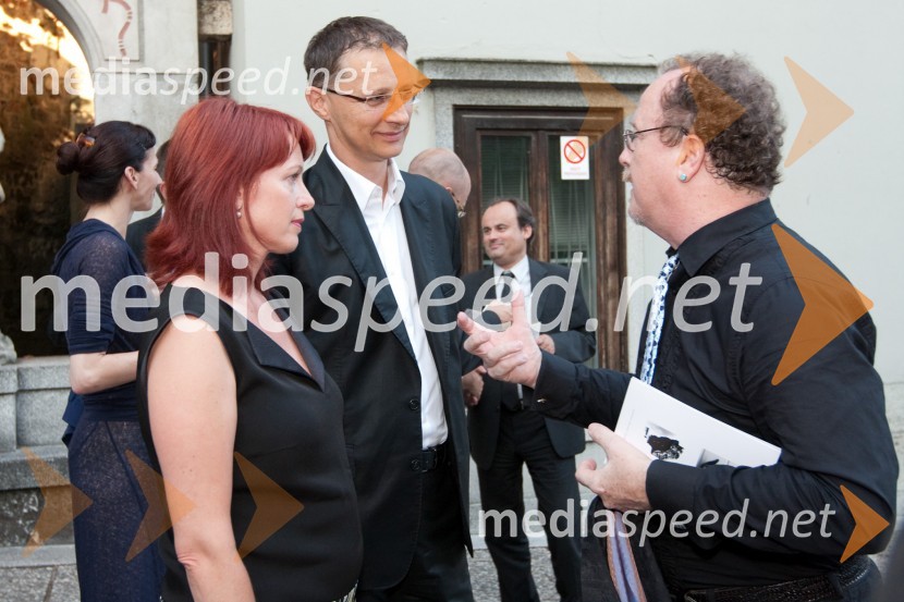 Igor Lukšič, minister za šolstvo in šport, soproga dr. Marta Macedoni Lukšič, pediatrinja in Tomaž Domicelj, glasbenikMahler v Ljubljani, otvoritev Festivala Ljubljana 2010