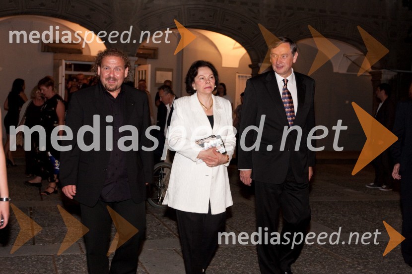 Darko Brlek, direktor Festivala Ljubljana, Barbara Miklič Turk in dr. Danilo Türk, predsednik Republike SlovenijeMahler v Ljubljani, otvoritev Festivala Ljubljana 2010