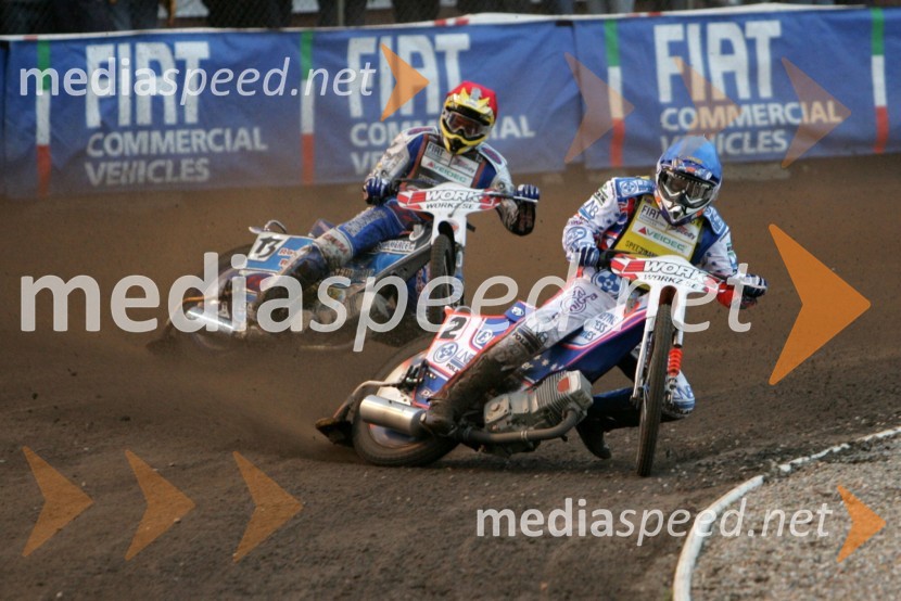 Matej Žagar (Slovenija) in Jason Crump (Avstralija)SPEEDWAY GRAND PRIX, VN Švedske 2006, dirka
