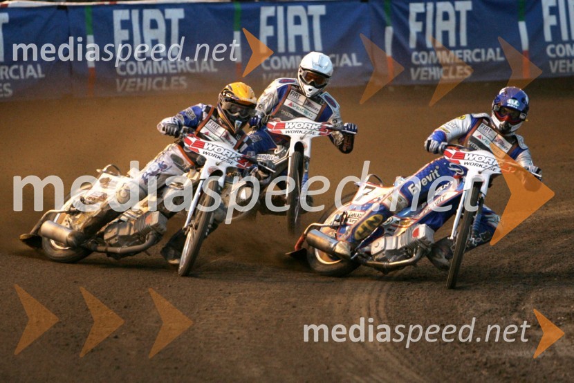 Fredrik Lindgren (Švedska), Matej Žagar (Slovenija) in Tomasz Gollob (Poljska)
SPEEDWAY GRAND PRIX, VN Švedske 2006, dirka