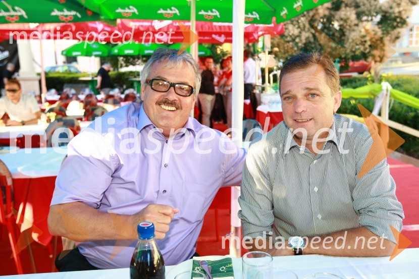 Zvonko Murgelj, direktor podjetja Radenska in Bojan Ban, direktor NK MariborPivo in cvetje 2010, otvoritev