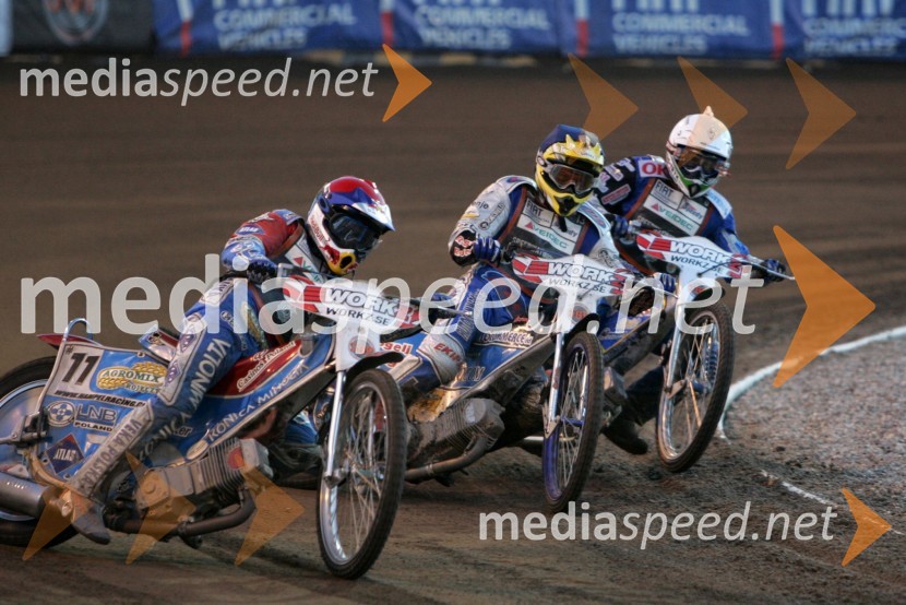 Jaroslaw Hampel (Poljska), Matej Žagar (Slovenija) in Bjarne Pedersen (Danska) 
 

SPEEDWAY GRAND PRIX, VN Švedske 2006, dirka
