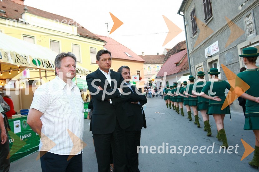 Dušan Zorko, direktor družbe Pivovarna Laško d.d., Borut Pahor, predsednik vlade Republike Slovenije in Matjaž Han, poslanecPivo in cvetje 2010, otvoritev