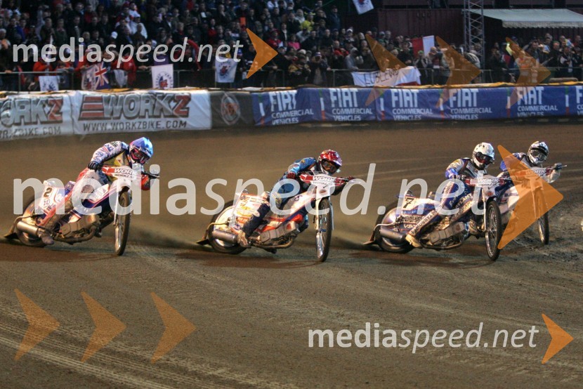 Jason Crump (Avstralija), Greg Hancock (ZDA), Tomasz Gollob (Poljska) in Nicki Pedersen (Danska)
 

SPEEDWAY GRAND PRIX, VN Švedske 2006, dirka