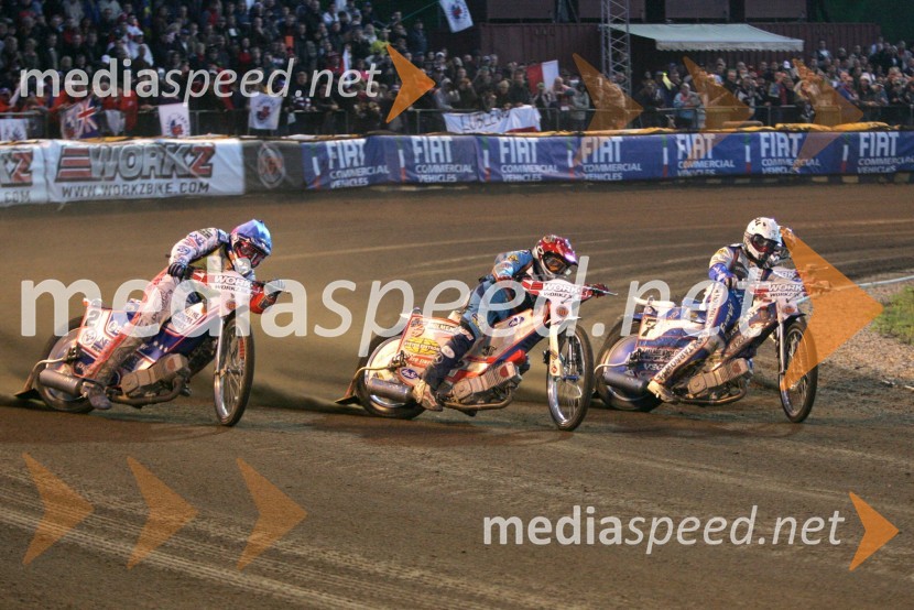 Jason Crump (Avstralija), Greg Hancock (ZDA) in Tomasz Gollob (Poljska)
SPEEDWAY GRAND PRIX, VN Švedske 2006, dirka