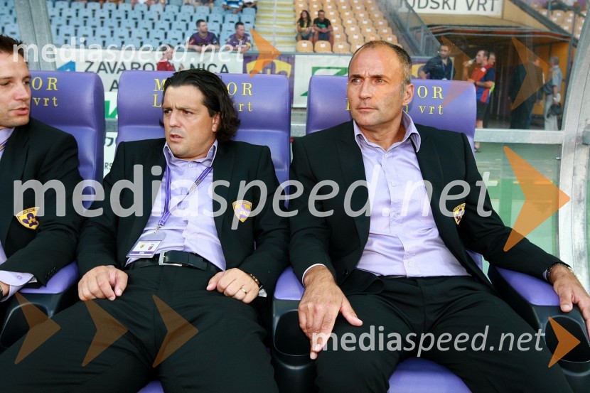 Zlatko Zahovič, športni direktor NK Maribor in Darko Milanič, trener NK MariborNK Maribor - Videoton, 3. krog kvalifikacij za Ligo Europa