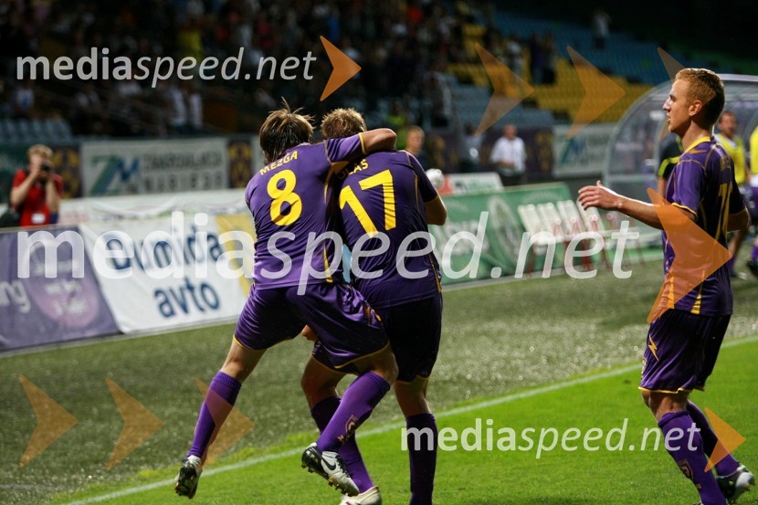 Dejan Mezga, Dalibor Volaš in Aleš Mertelj, nogometaši NK MariborNK Maribor - Videoton, 3. krog kvalifikacij za Ligo Europa