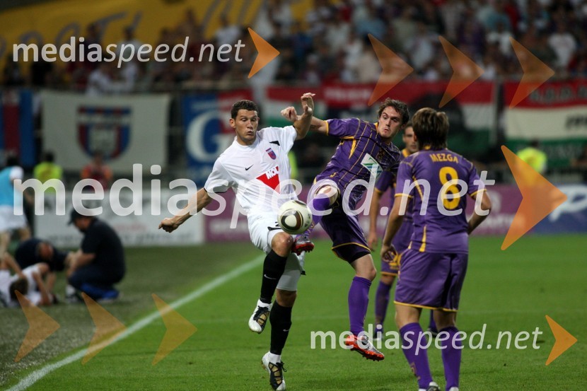Aleš Mejač in Dejan Mezga, nogometaša NK MariborNK Maribor - Videoton, 3. krog kvalifikacij za Ligo Europa