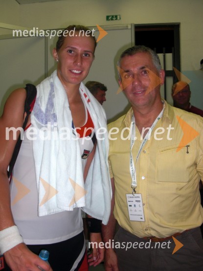 Polona Hercog, teniška igralka in Tomaž Gantar, župan občine PiranSlovenia Open 2010, finale