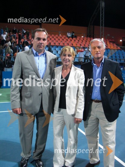 Andrej Bizjak, direktor turnirja Banka Koper Slovenia Open, Mima Jaušovec, predsednica organizacijskega odbora turnirja Banka Koper Slovenia Open in Ezio Salvai, predsednik uprave Banke KoperSlovenia Open 2010, finale