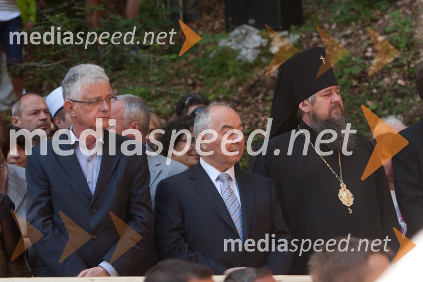 Pavel Gantar, predsednik Državnega zbora, Doku Zavgaev, ruski veleposlanik v Sloveniji in ...Spominska slovesnost ob Ruski kapelici