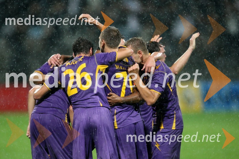 Veselje nogometašev NK MariborNK Maribor - Hibernian, 3. krog kvalifikacij za ligo Europa