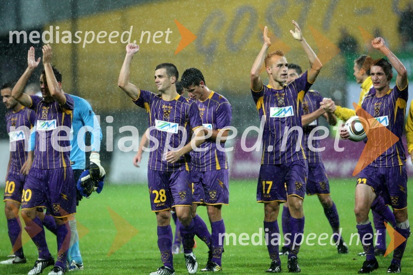 Veselje nogometašev NK MariborNK Maribor - Hibernian, 3. krog kvalifikacij za ligo Europa
