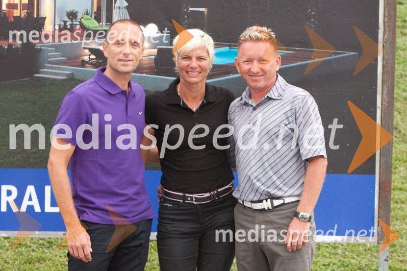 Primož Babnik, direktor podjetja Finstral, Urška Zalokar in Dani Kraljič, golfistFinstral Open tour
