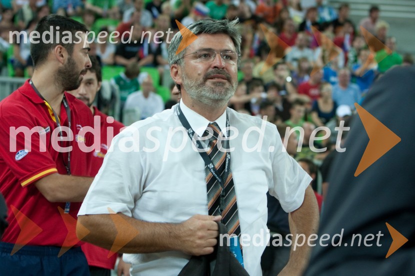 Roman Jakič, direktor Zavoda TivoliŠportni park Stožice, otvoritvena košarkarska tekma Slovenija : Španija