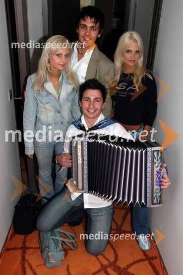 Skupina Turbo Angels: Aleš Vovk - Raay, Marjetka, Maša Medik in ...Miss Slovenije 2006, polfinale