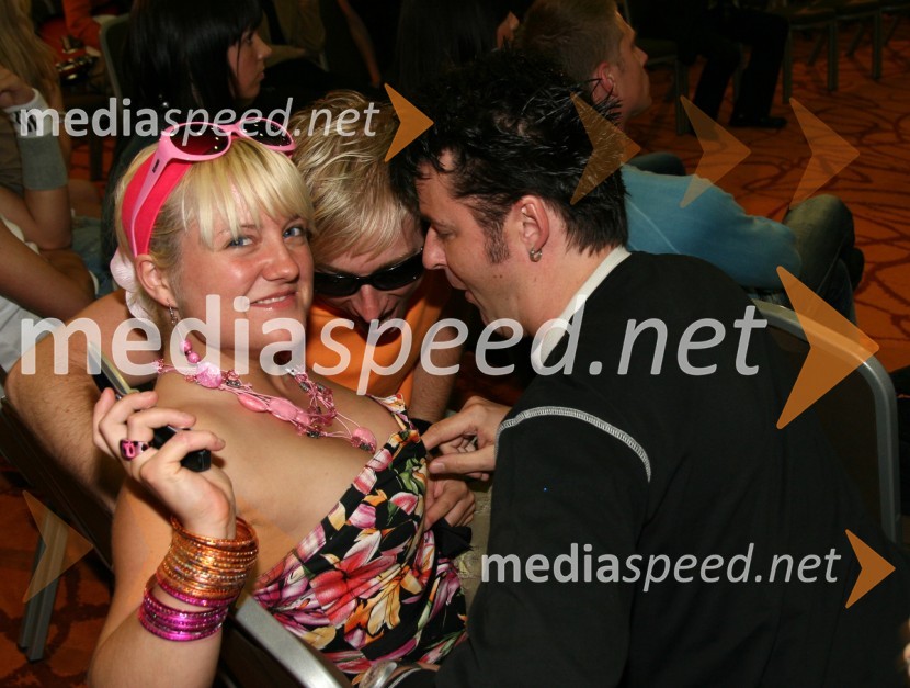 Mirna Reynolds, pevka, Steffanio in  Simon Gomilšek, Duo PlatinMiss Slovenije 2006, polfinale