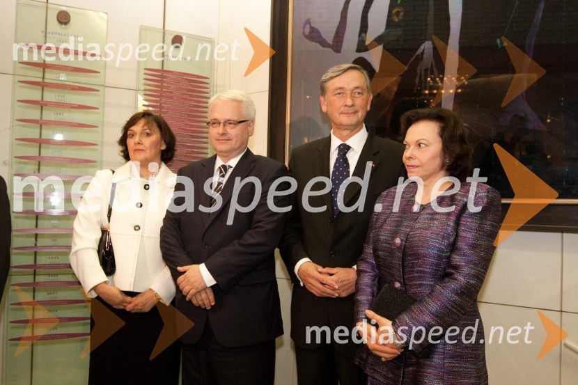 dr. Ivo Josipović, predsednik Republike Hrvaške, soproga Tatjana , dr. Danilo Türk, predsednik Republike Slovenije in soproga Barbara Miklič TürkFestival Ljubljana: koncert Mariinskega gledališča iz Sankt Petersburga