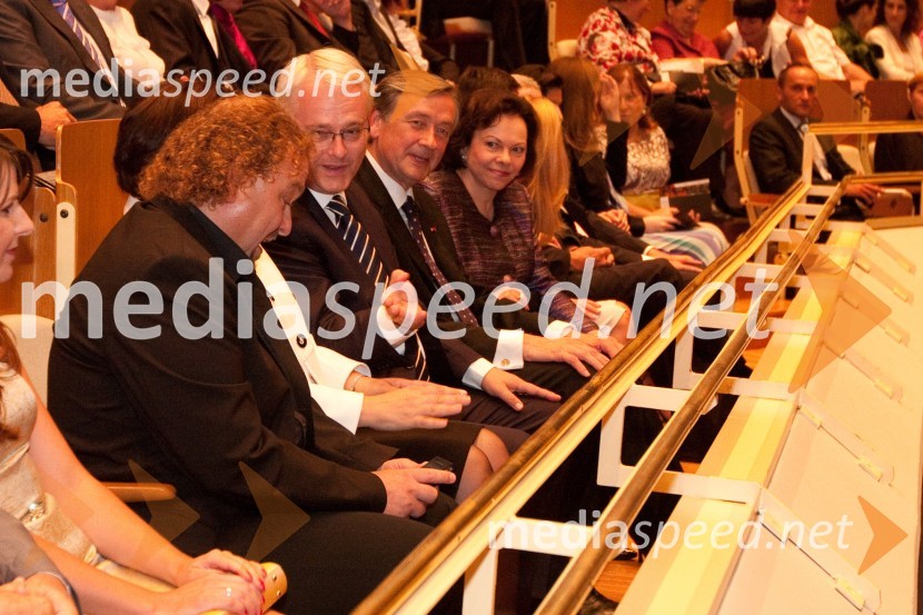 Darko Brlek, direktor Festivala Ljubljana, dr. Ivo Josipović, predsednik Republike Hrvaške, dr. Danilo Türk, predsednik Republike Slovenije in soproga Barbara Miklič TürkFestival Ljubljana: koncert Mariinskega gledališča iz Sankt Petersburga