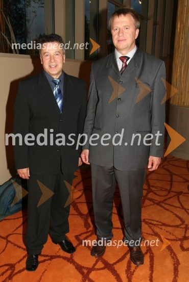 Zdravko Geržina, lastnik licence za Miss Slovenije in Zdravko Počivalšek, generalni direktor Terme OlimijaMiss Slovenije 2006, polfinale