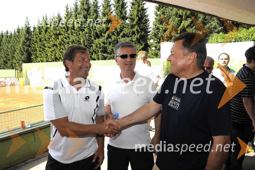 Karl Erjavec, Franjo Bobinac, predsednik uprave Gorenje d.d. in Zoran Jankovič, župan mestne občine LjubljanaVIP teniški turnir 2010