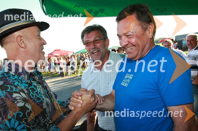 Vlado Kreslin, glasbenik, dr. Bojan Korošec, direktor Splošne bolnišnice Murska Sobota in Zoran Jankovič, župan Mestne občine LjubljanaDobrodelni koncert za bolnišnico Murska Sobota
