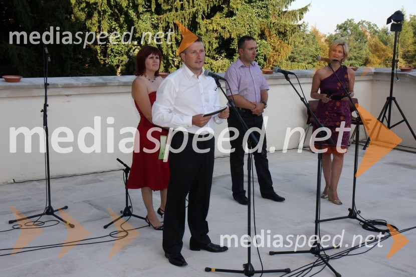 Danilo in Magda Steyer, vinogradništvo Steyer vina, Borut Cvetko, Mediaspeed in mag. Norma Bale, direktorica KultproturaSalon Traminec 2010