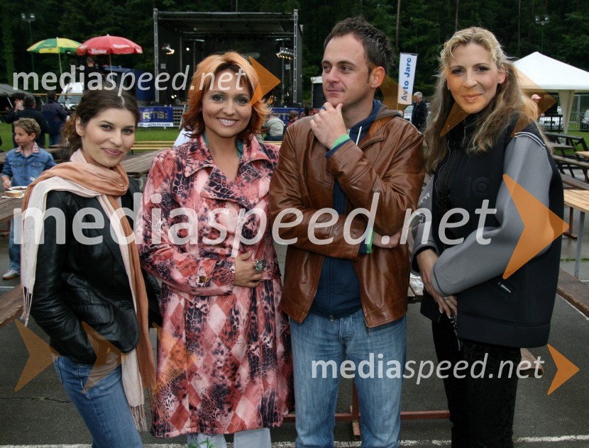 Natalija Bratkovič, voditeljica televizije RTS, Natalija Kolšek, pevka, Andrej Bauman, novinar televizije RTS in Diana, Duo Platin10 let televizije RTS Maribor