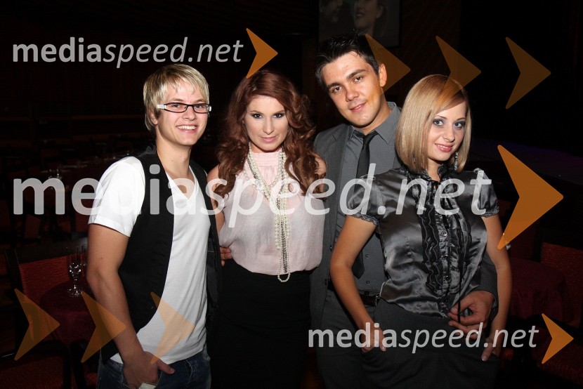 Tomaž Krt, Kataya Ajster, Aleš Vovk - Raay in Marjetka Vovk, člani skupine TangelsMiss Slovenije 2010, Top model in Talent show