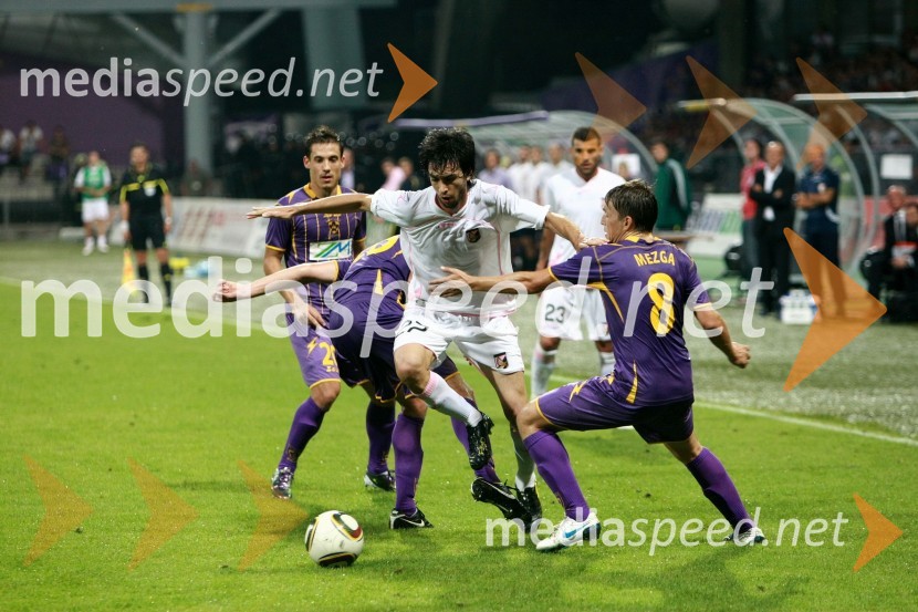 Javier Pastore, nogometaš US Citta di Palermo in Dejan Mezga, nogometaš NK Maribor 	NK Maribor - Palermo, 4. krog kvalifikacij za Ligo Europa, povratna tekma