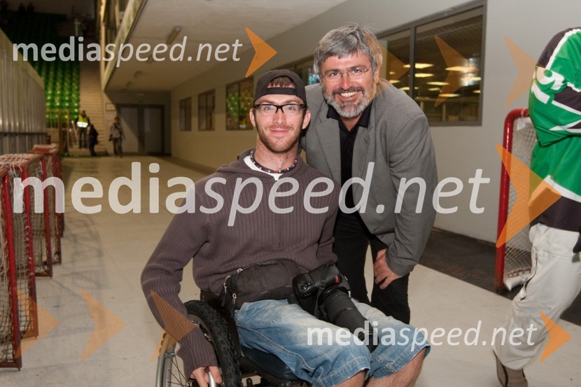 Roman Jakič, direktor Zavoda Tivoli in sin Gal24ever, poslovilna tekma Tomaža Vnuka